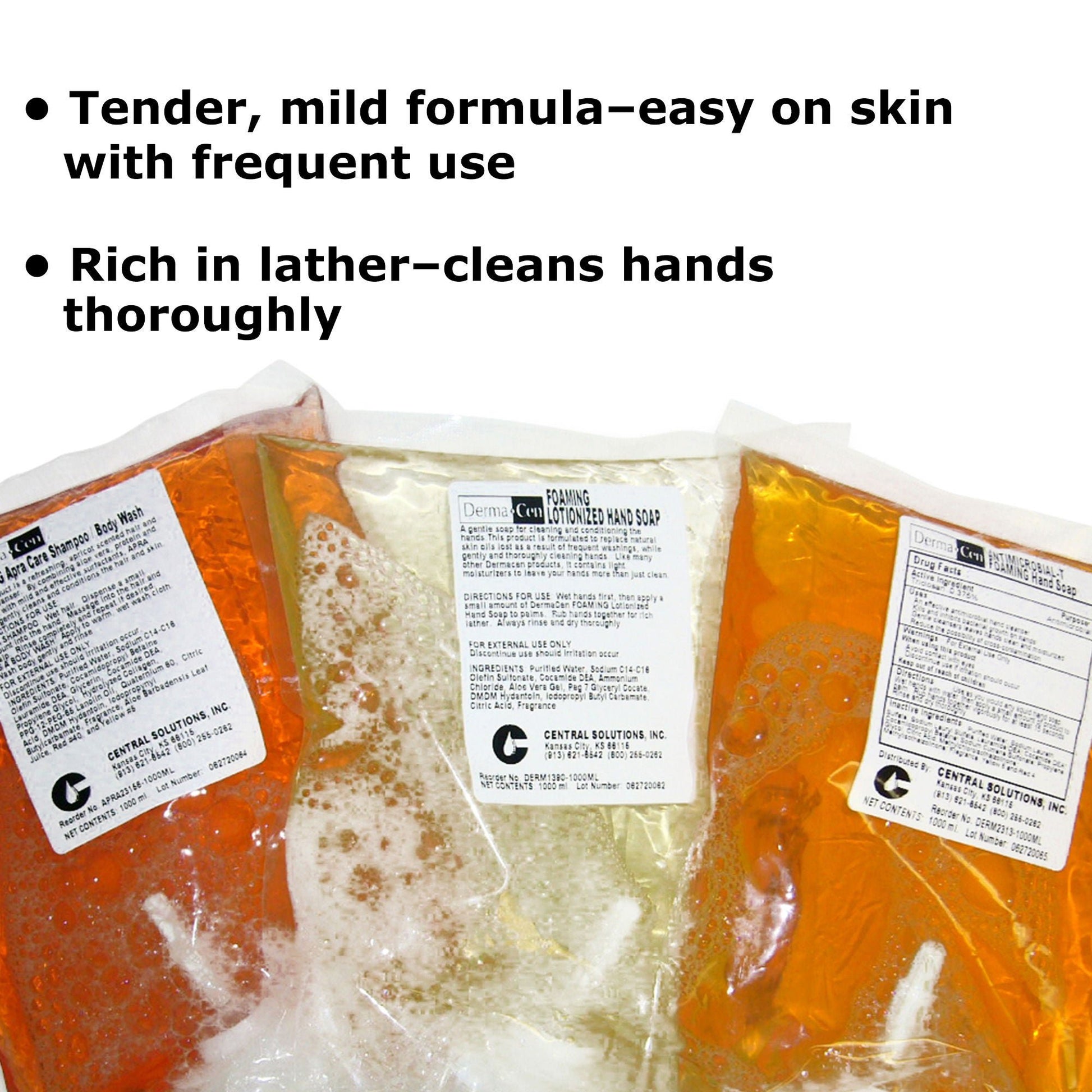 DermaCen® Soap, 1,000 mL Dispenser Refill Bag
