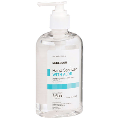 McKesson Gel Hand Sanitizer with Aloe, 8 oz. Pump Bottle