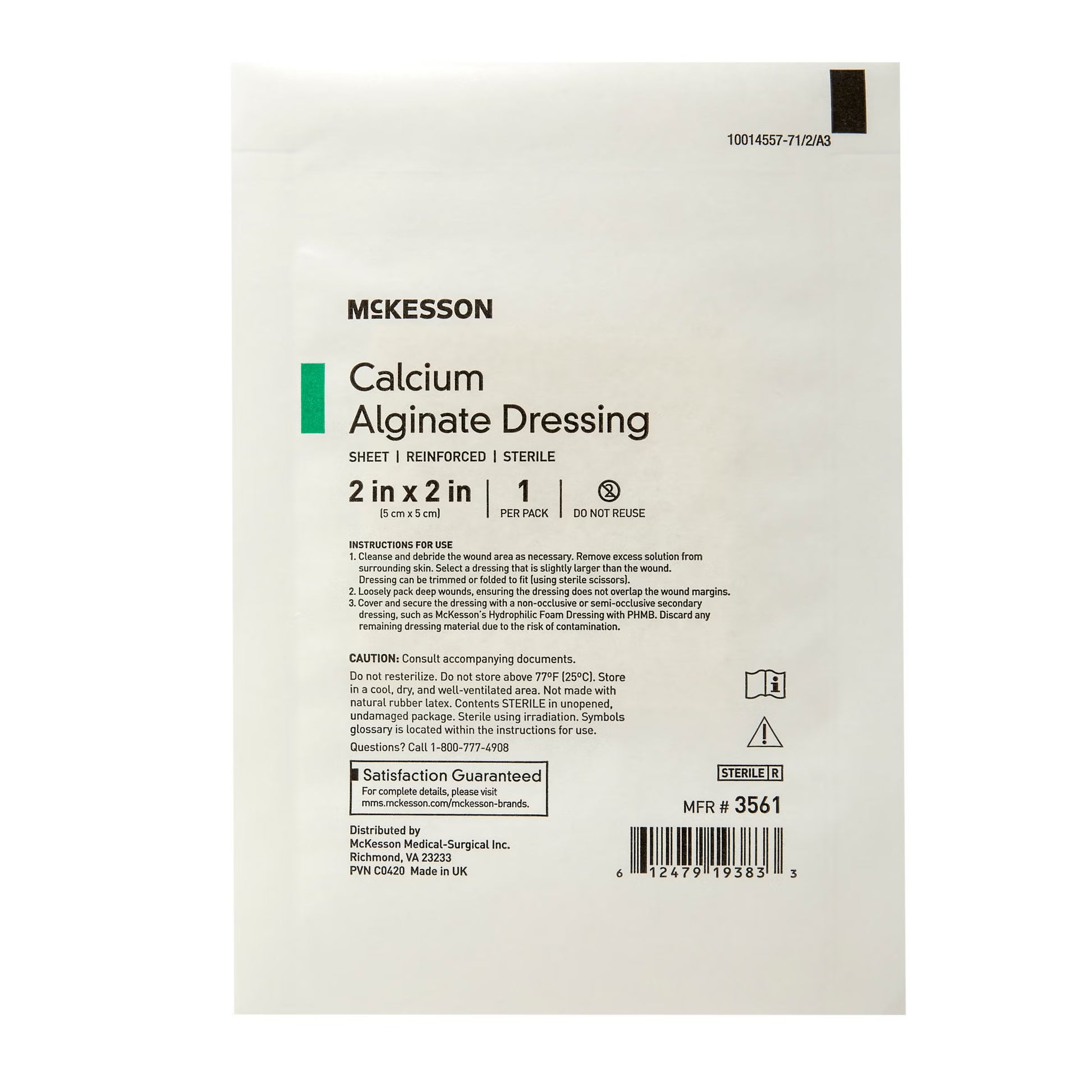 McKesson Alginate Dressing, 2 x 2 Inch