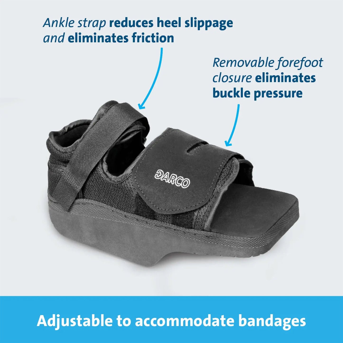 Darco® OrthoWedge™ Post-Op Shoe, Men's, Extra Large, Black