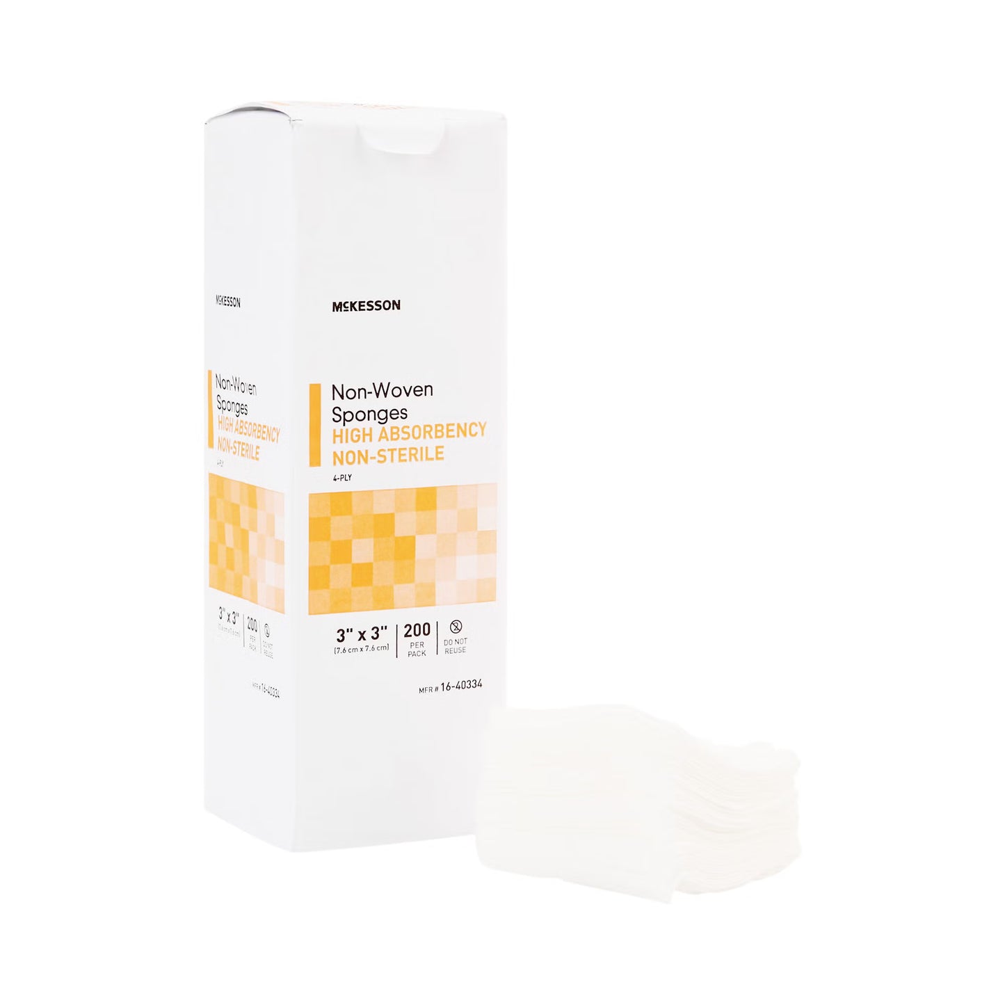 McKesson Nonwoven Sponge, 3 x 3 Inch, Four Ply