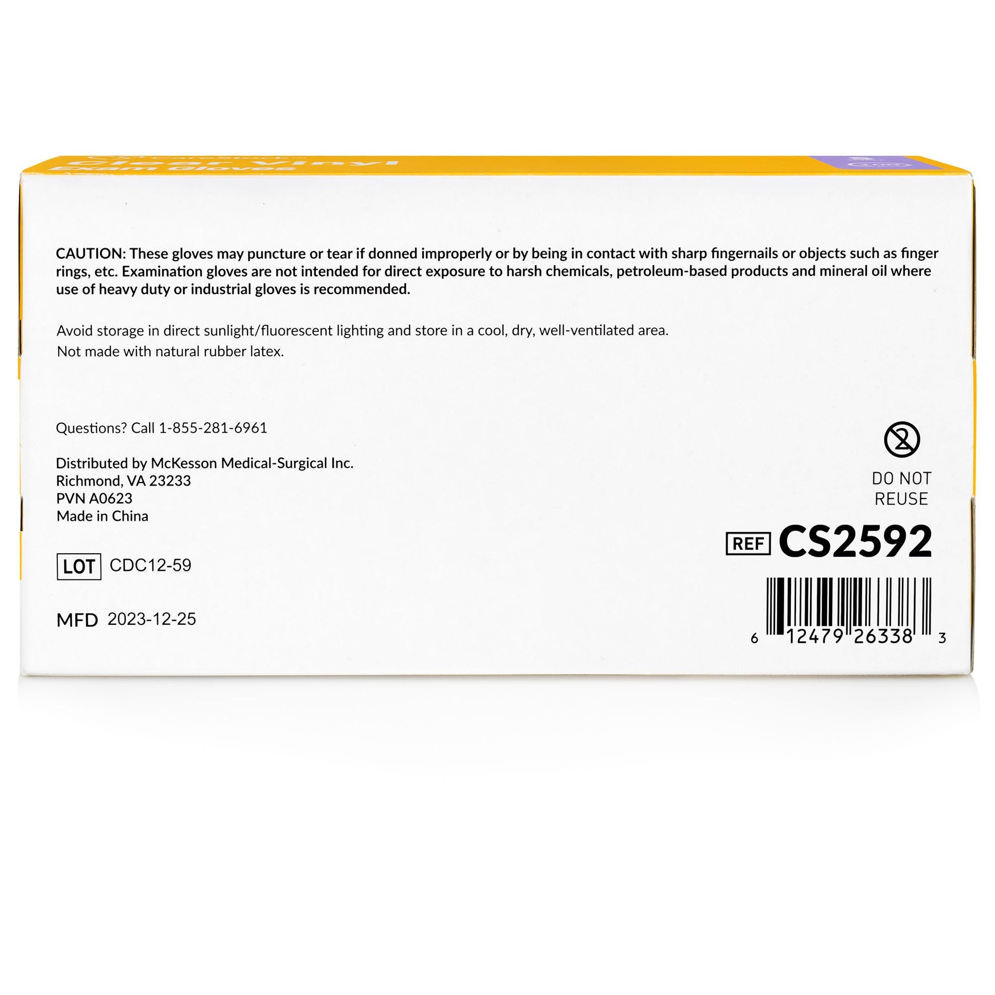 CareStock™ Vinyl Exam Glove, Small, Ivory