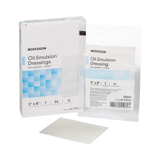 McKesson Oil Emulsion Impregnated Dressing, 3 x 8 Inch
