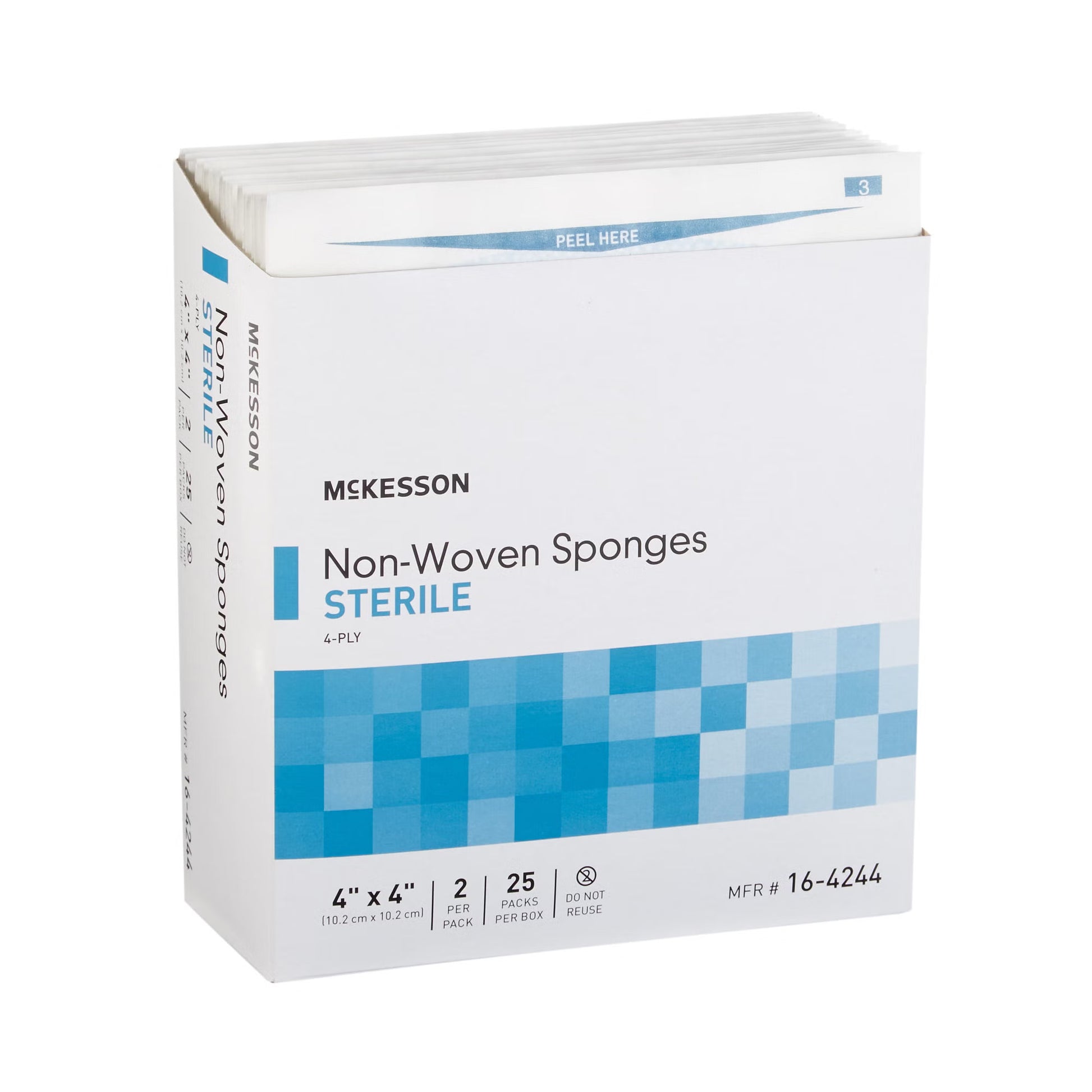 McKesson Sterile Nonwoven Sponge, 4 x 4 Inch, Four Ply