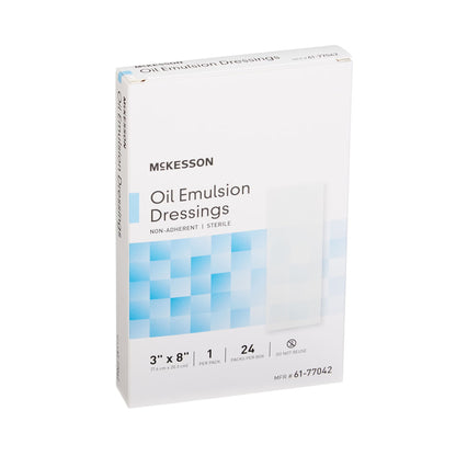 McKesson Oil Emulsion Impregnated Dressing, 3 x 8 Inch