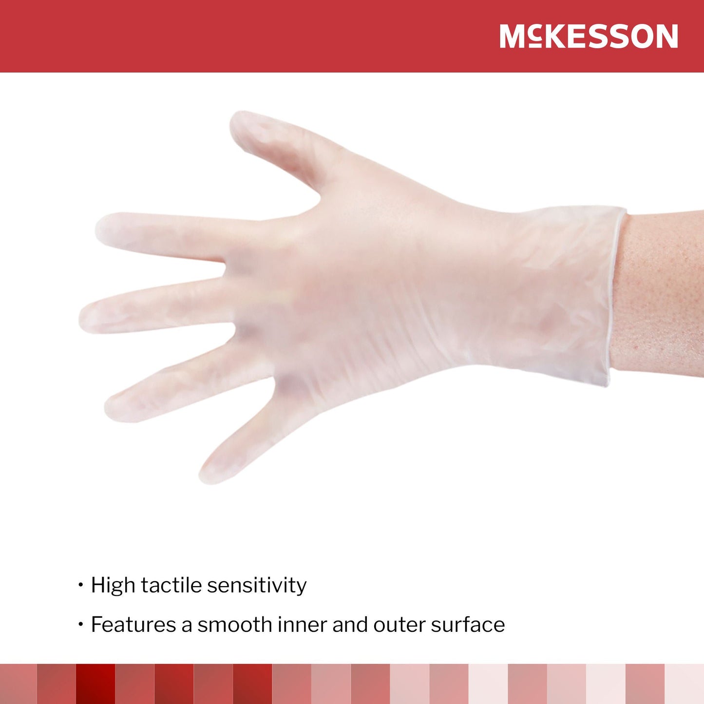 McKesson Vinyl Exam Glove, Extra Small, Clear