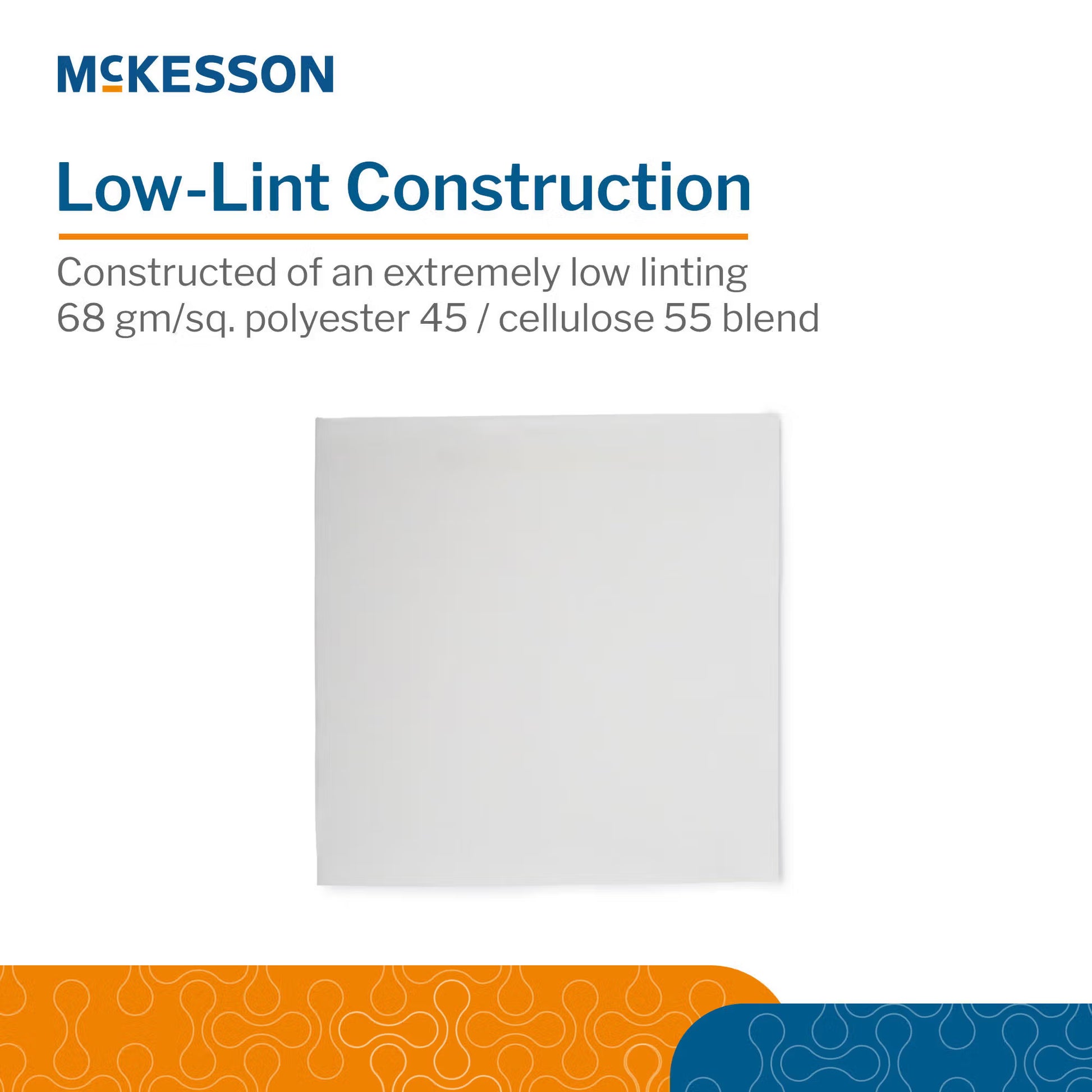 McKesson Cleanroom Low Lint Wipes, 9 x 9 Inch