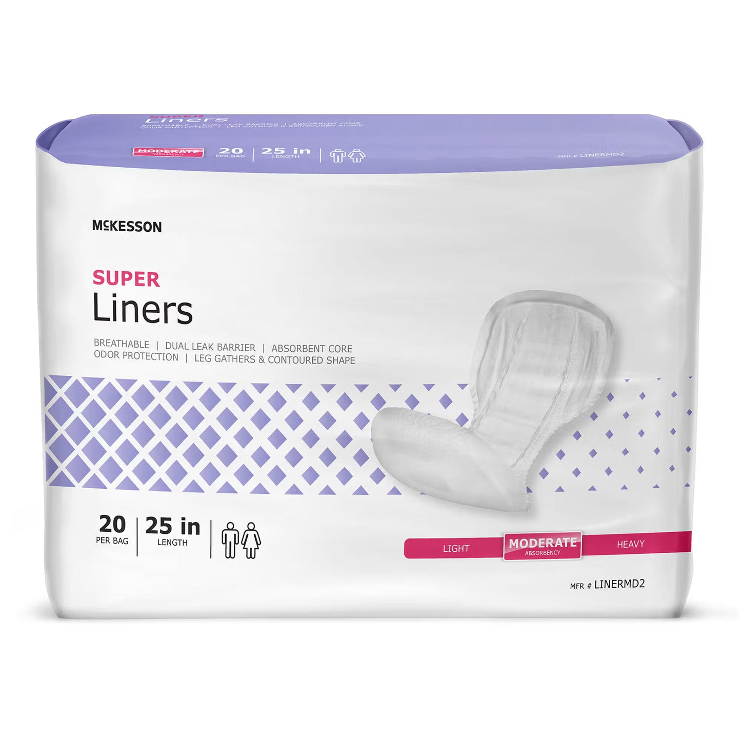 McKesson Super Liner, 25-Inch-Long Incontinence Liner