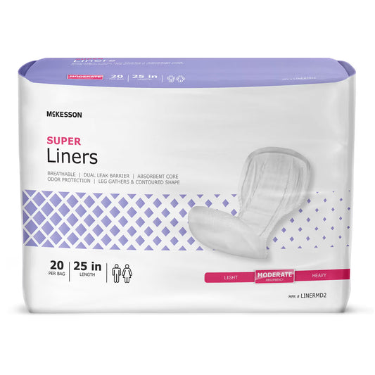 McKesson Super Liner, 25-Inch-Long Incontinence Liner
