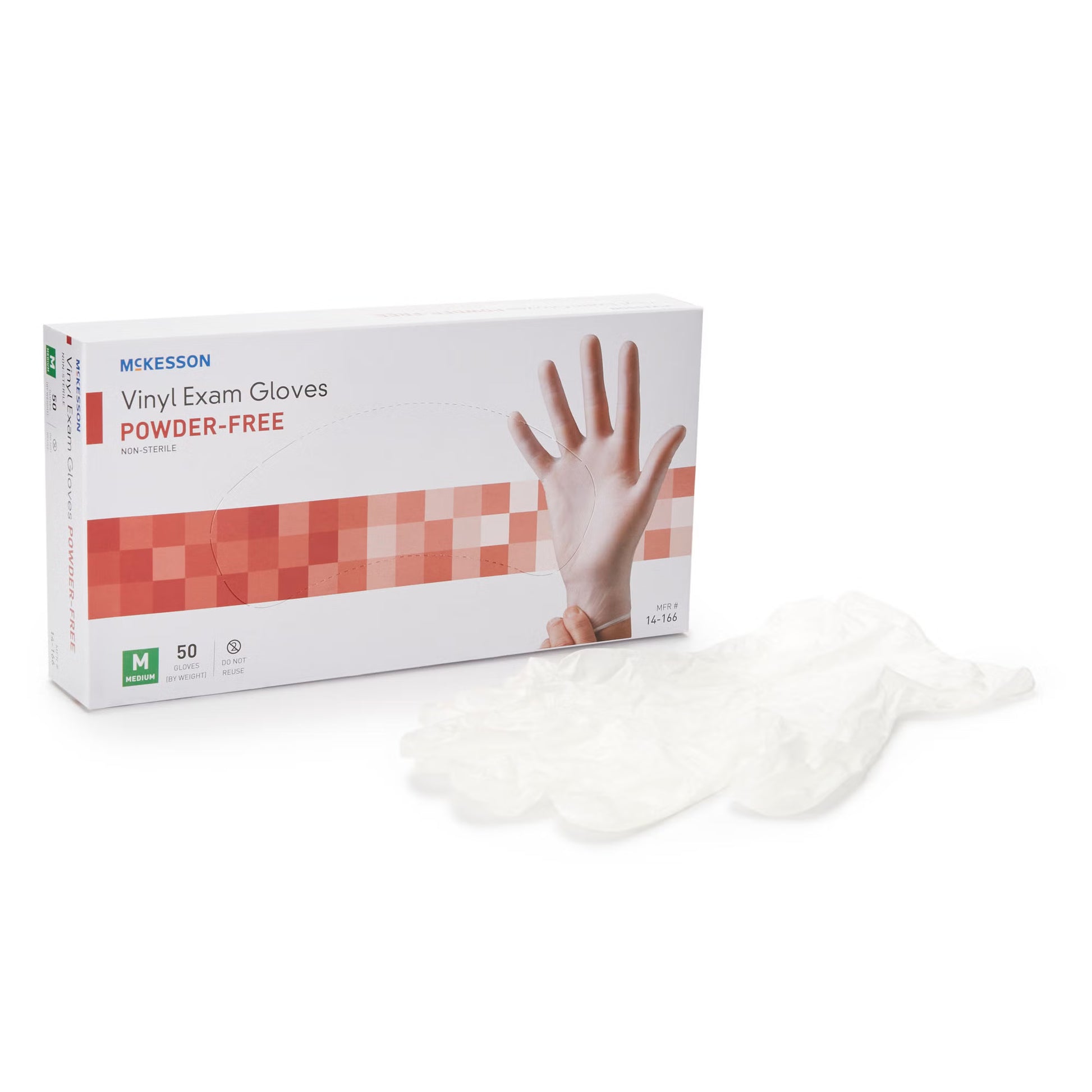 McKesson Confiderm® Vinyl Exam Glove, Medium, Clear