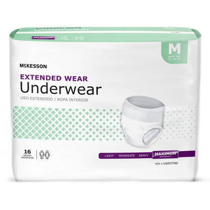 McKesson Extended Wear Maximum Absorbency Underwear, Medium