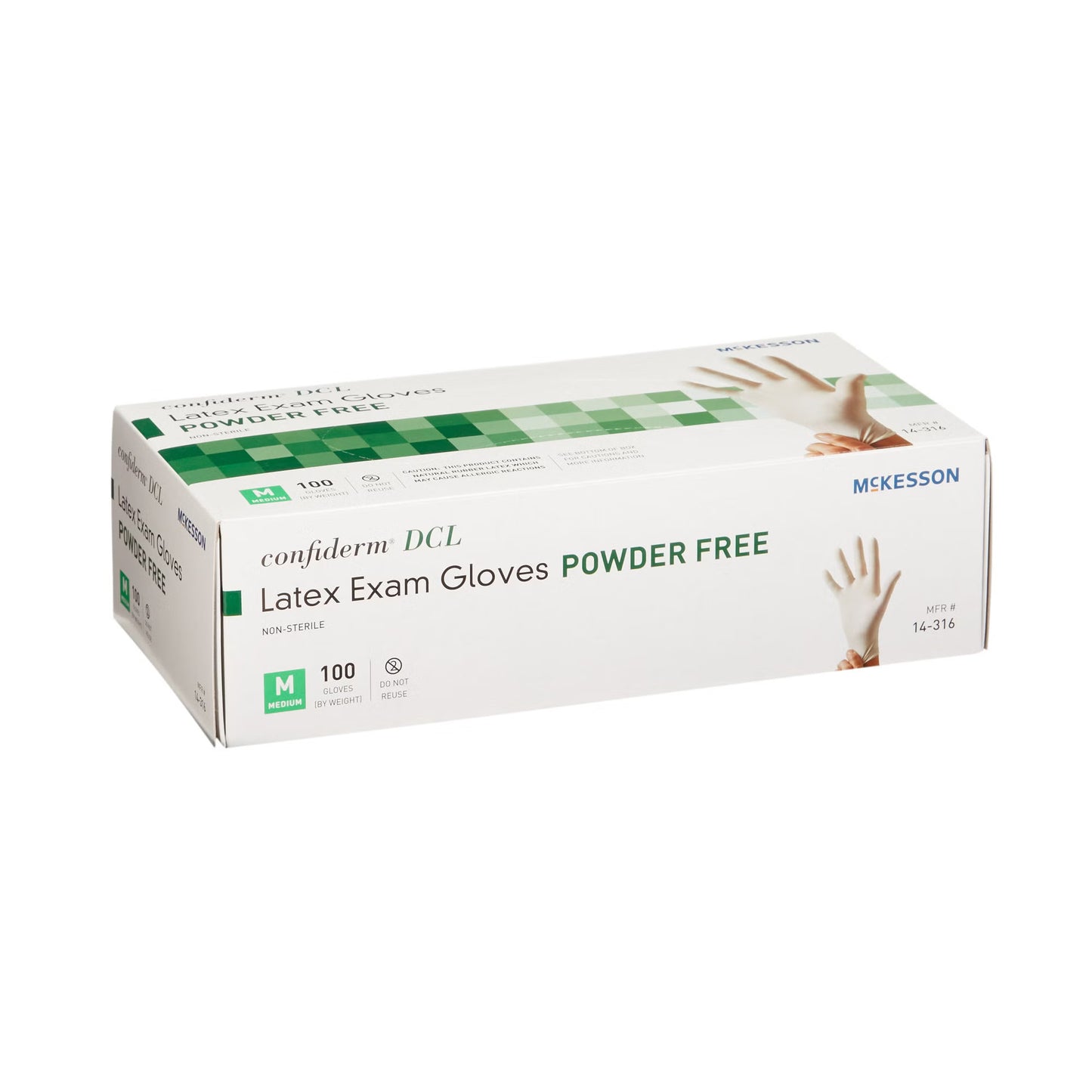 McKesson Confiderm® Latex Exam Glove, Medium, Ivory