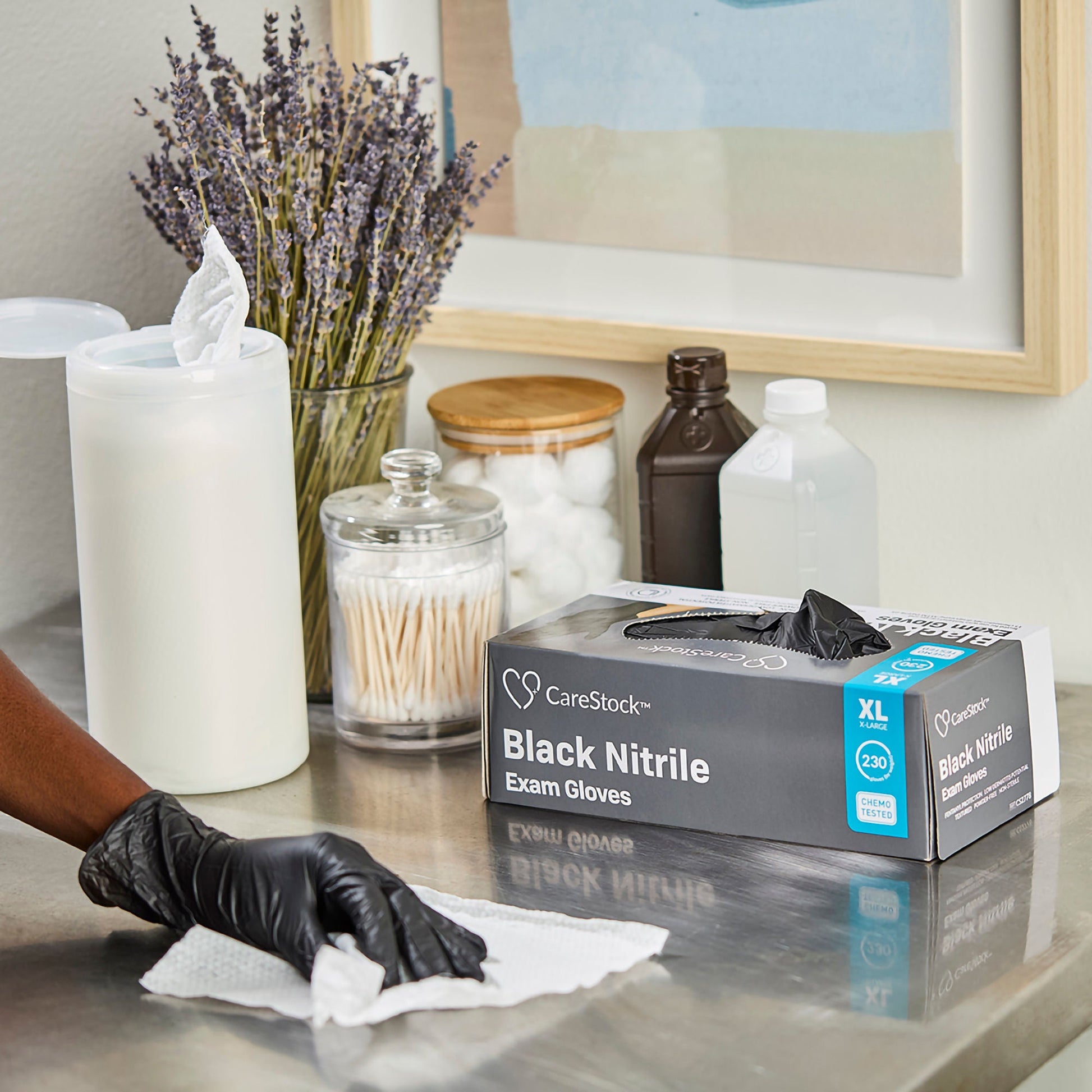 CareStock™ Nitrile Exam Glove, Extra Large, Black