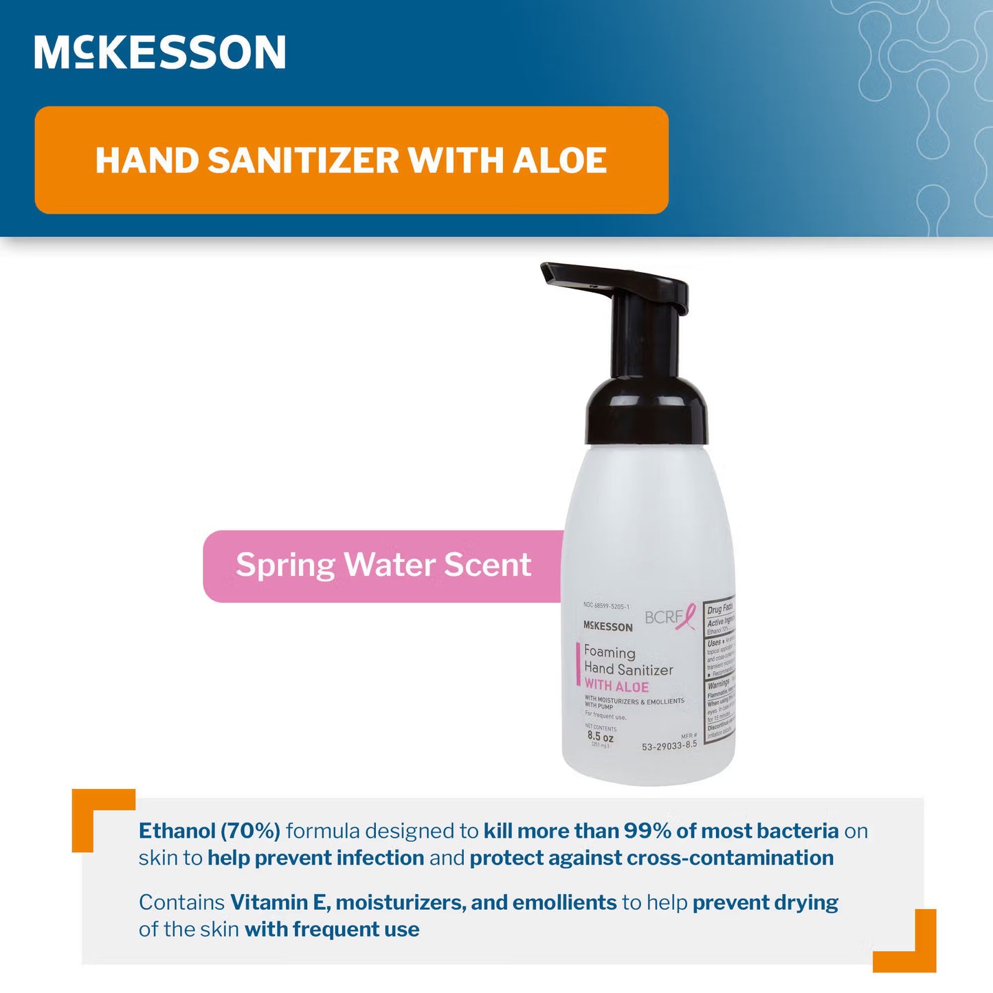 McKesson Foaming Hand Sanitizer with Aloe, 8.5 oz. Pump Bottle