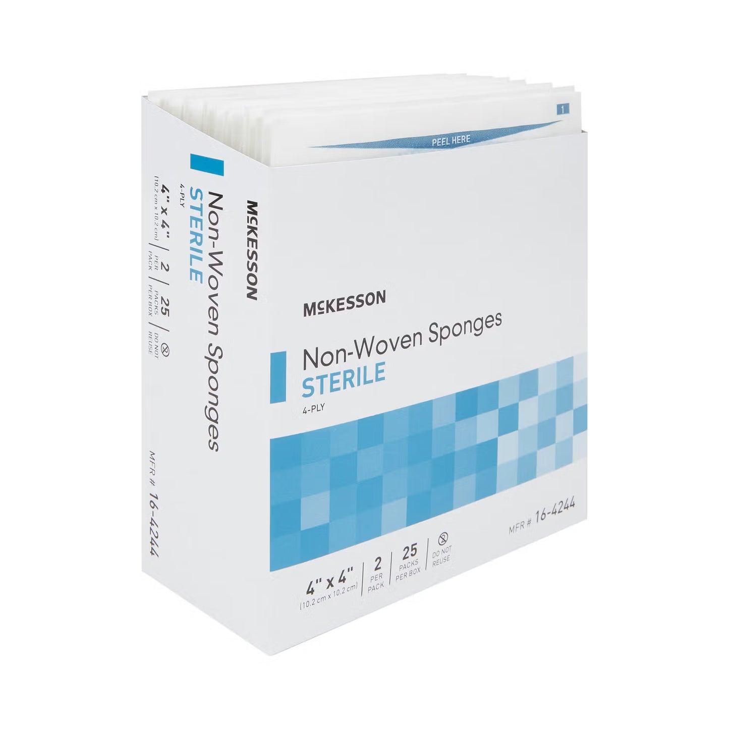 McKesson Sterile Nonwoven Sponge, 4 x 4 Inch, Four Ply
