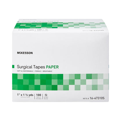 McKesson Paper Medical Tape, 1 Inch x 1-1/2 Yard, White