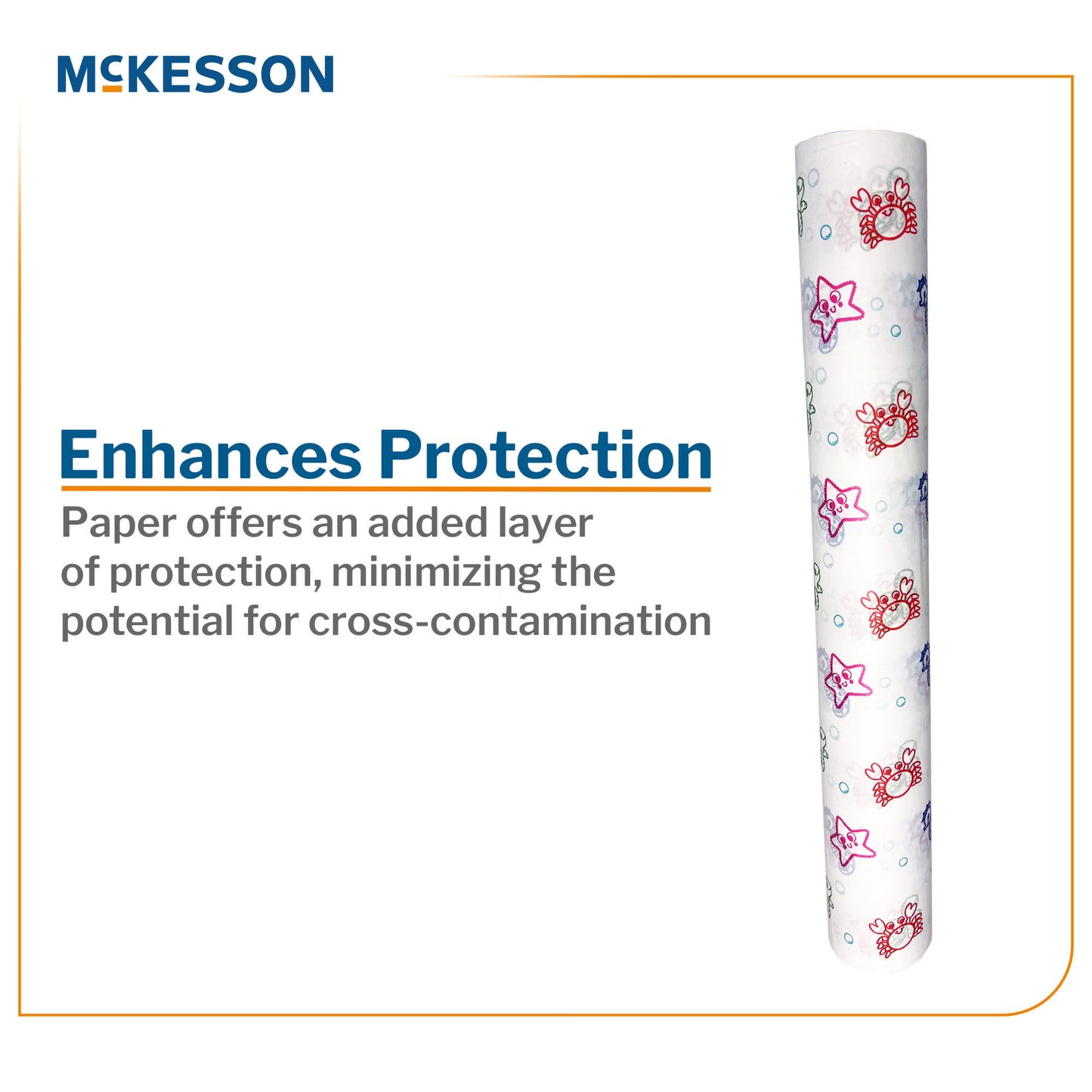 Table Paper McKesson 21 Inch Width 125 Foot Length Print (Sea Friends) Crepe