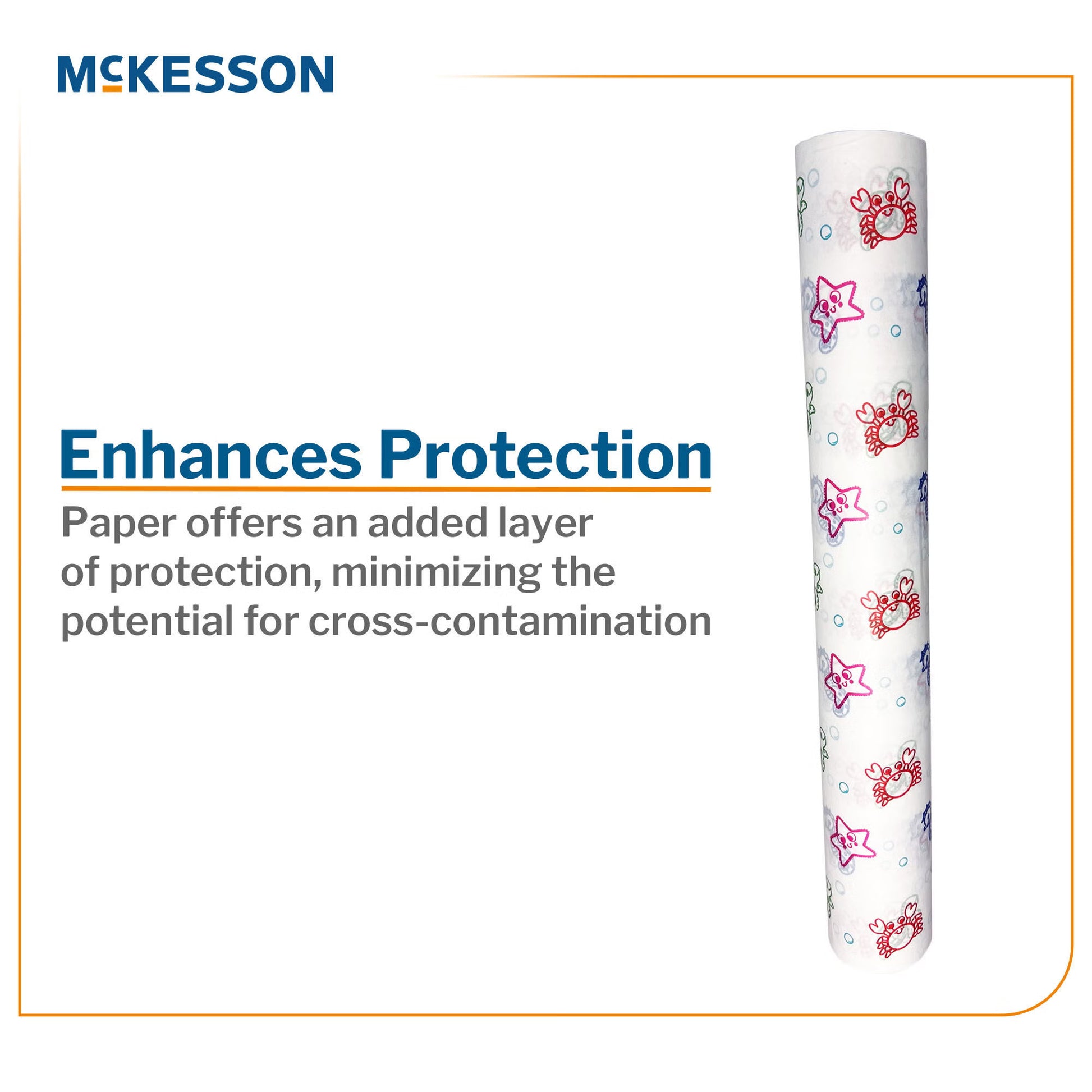 Table Paper McKesson 21 Inch Width 125 Foot Length Print (Sea Friends) Crepe