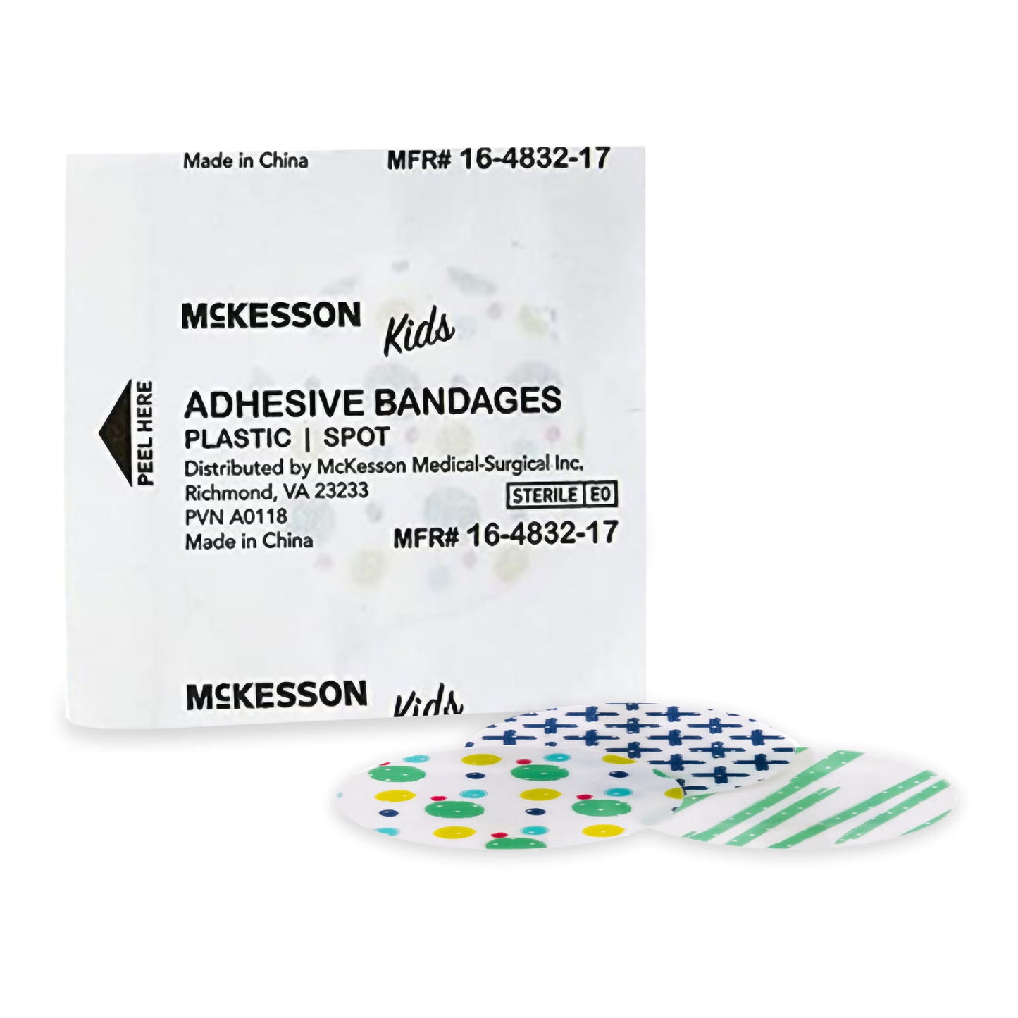 McKesson Kids™ Round Kid Design (Assorted Prints) Adhesive Spot Bandage, 1 Inch
