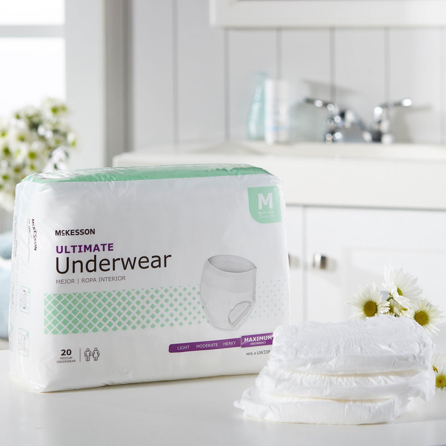 McKesson Ultimate Heavy Absorbency Incontinence Underwear, Medium