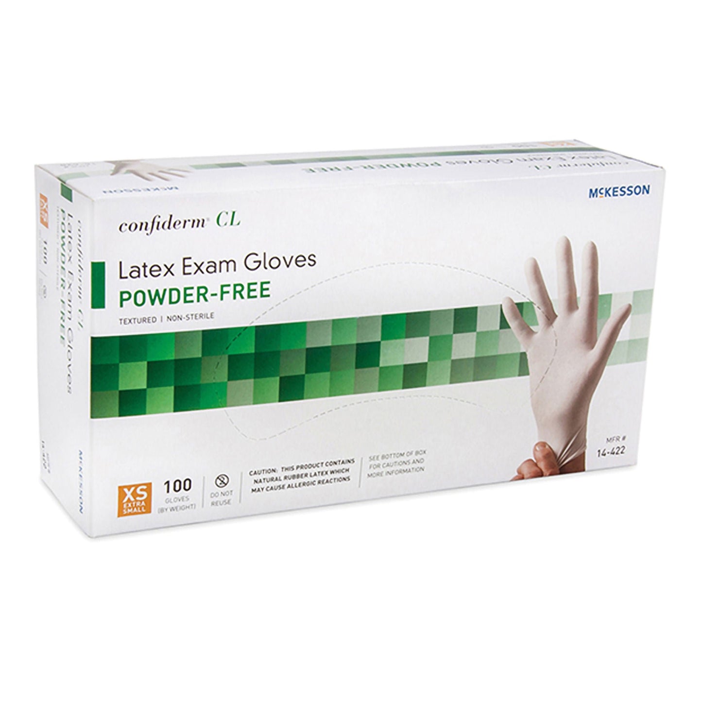 McKesson Confiderm® CL Latex Gloves, Extra-Small, Ivory