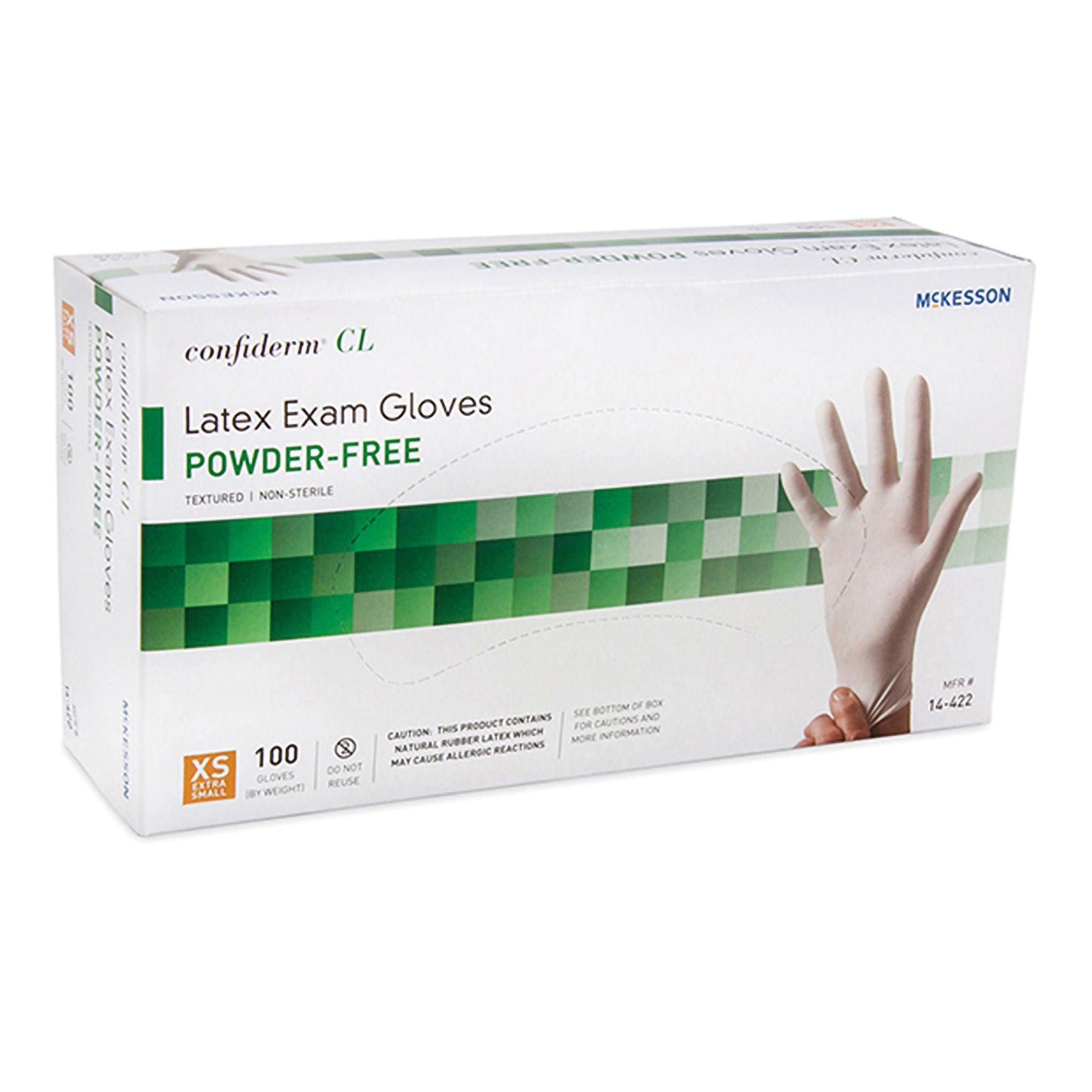 McKesson Confiderm® CL Latex Gloves, Extra-Small, Ivory