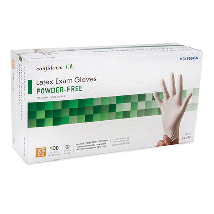 McKesson Confiderm® CL Latex Gloves, Extra-Small, Ivory