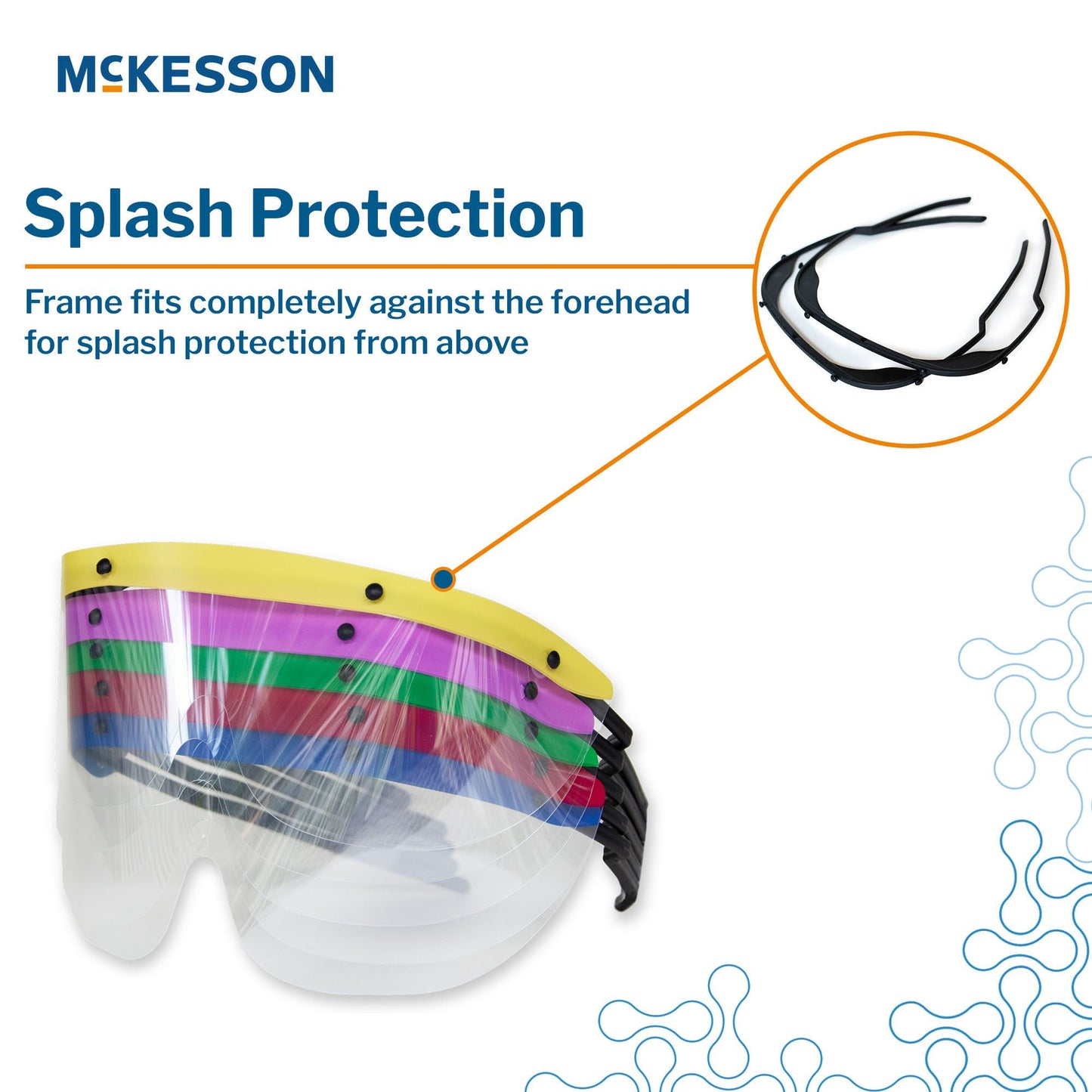 Eye Shield with Dispenser McKesson Pre-Assembled Anti-fog / Anti-glare / Anti-static Coating Clear Tint Plastic Film Lens Black Frame Over Ear One Size Fits Most