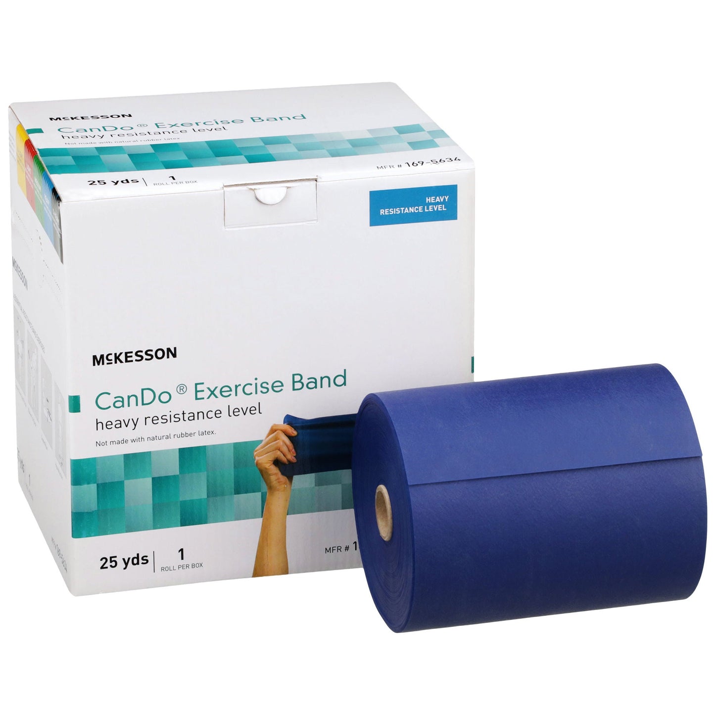 McKesson Exercise Resistance Band, Blue, 5 Inch x 25 Yard, Heavy Resistance