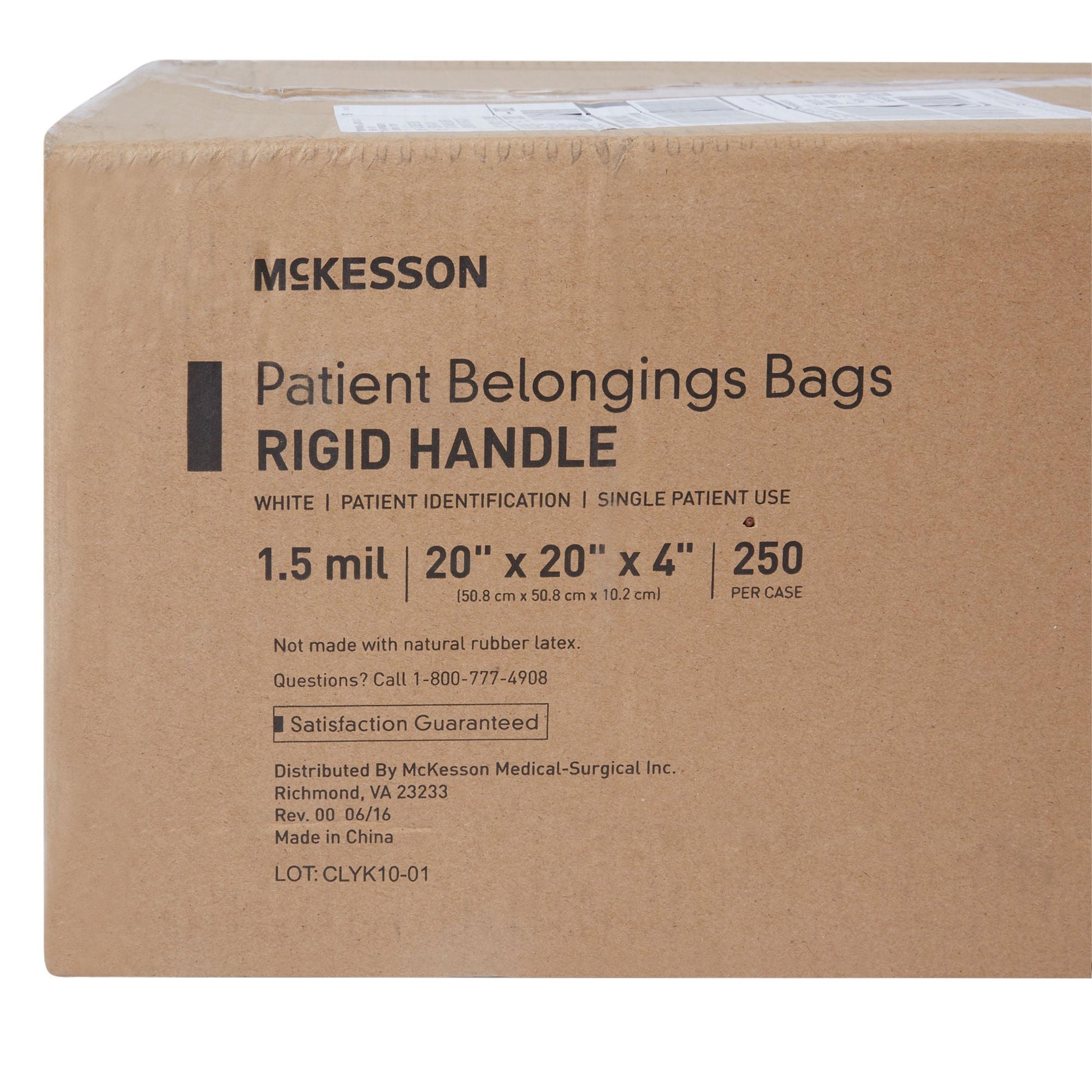 McKesson Patient Belongings Bag With Snap Closure