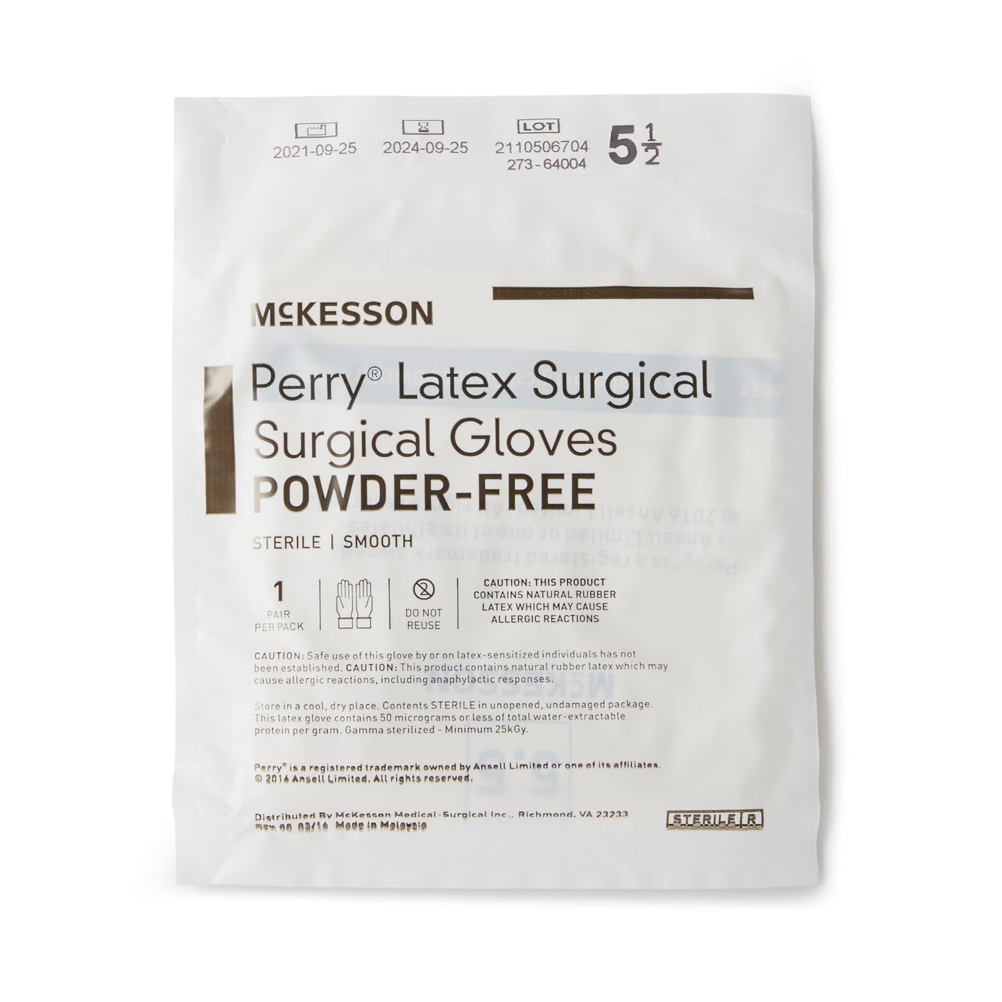 McKesson Perry® Performance Plus Surgical Glove, Size 5.5, Cream