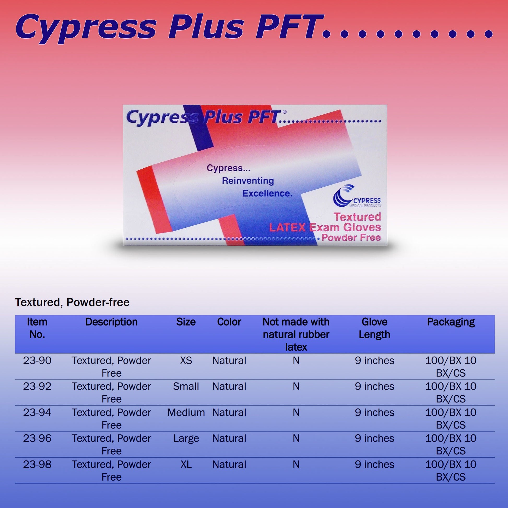 Cypress Plus® PFT Latex Exam Glove, Medium, Ivory
