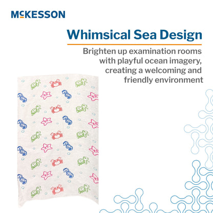 Table Paper McKesson 18 Inch Width 225 Foot Length Print (Sea Friends) Smooth
