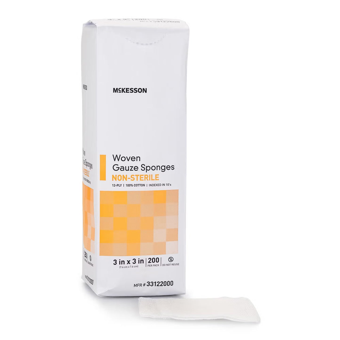 McKesson Gauze Sponge, 3 x 3 Inch, 12-Ply