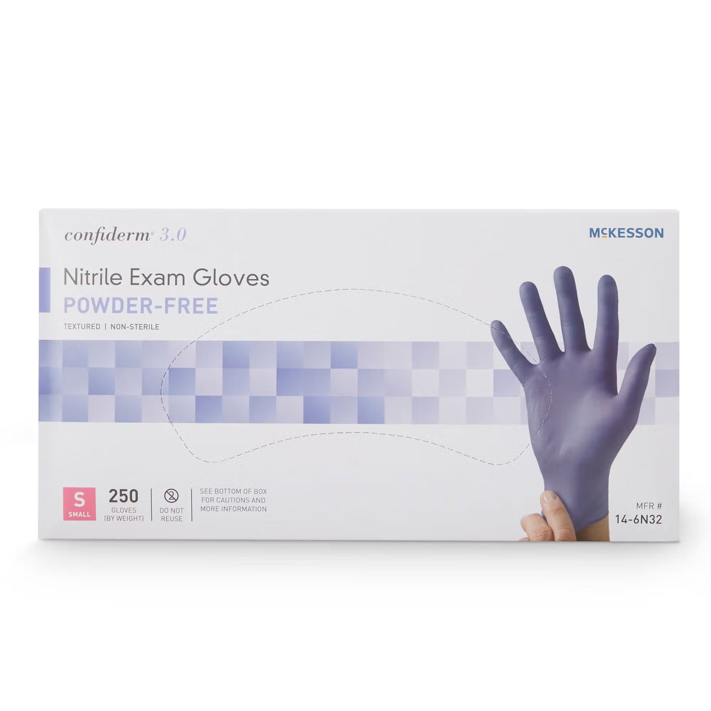 McKesson Confiderm® 3.0 Nitrile Exam Glove, Small, Blue