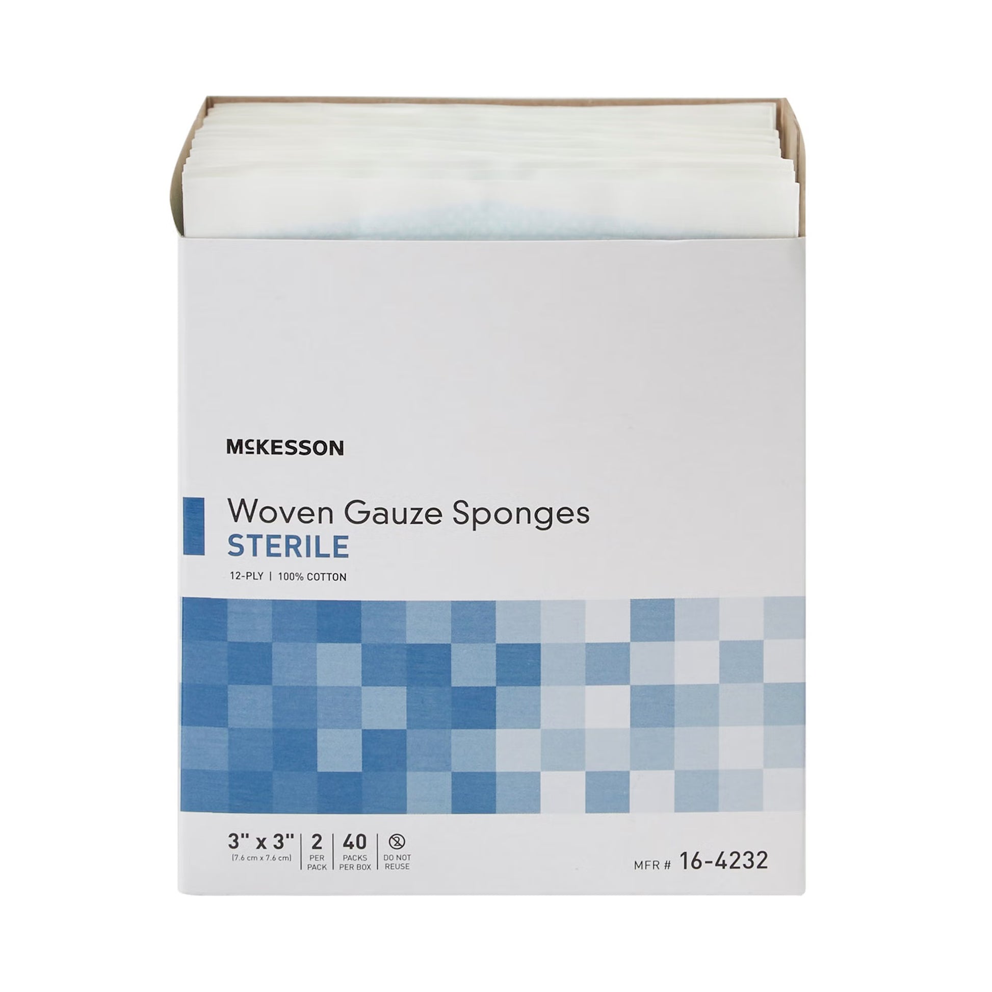 McKesson Sterile Gauze Sponge, 3 x 3 Inch, 12-Ply