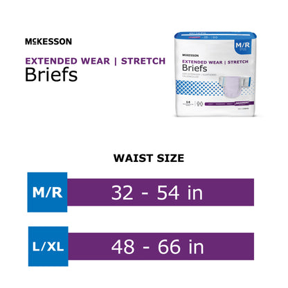 McKesson Extended Wear Maximum Absorbency Incontinence Brief, Medium