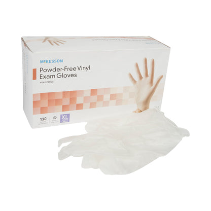 McKesson Vinyl Exam Glove, Extra Large, Clear