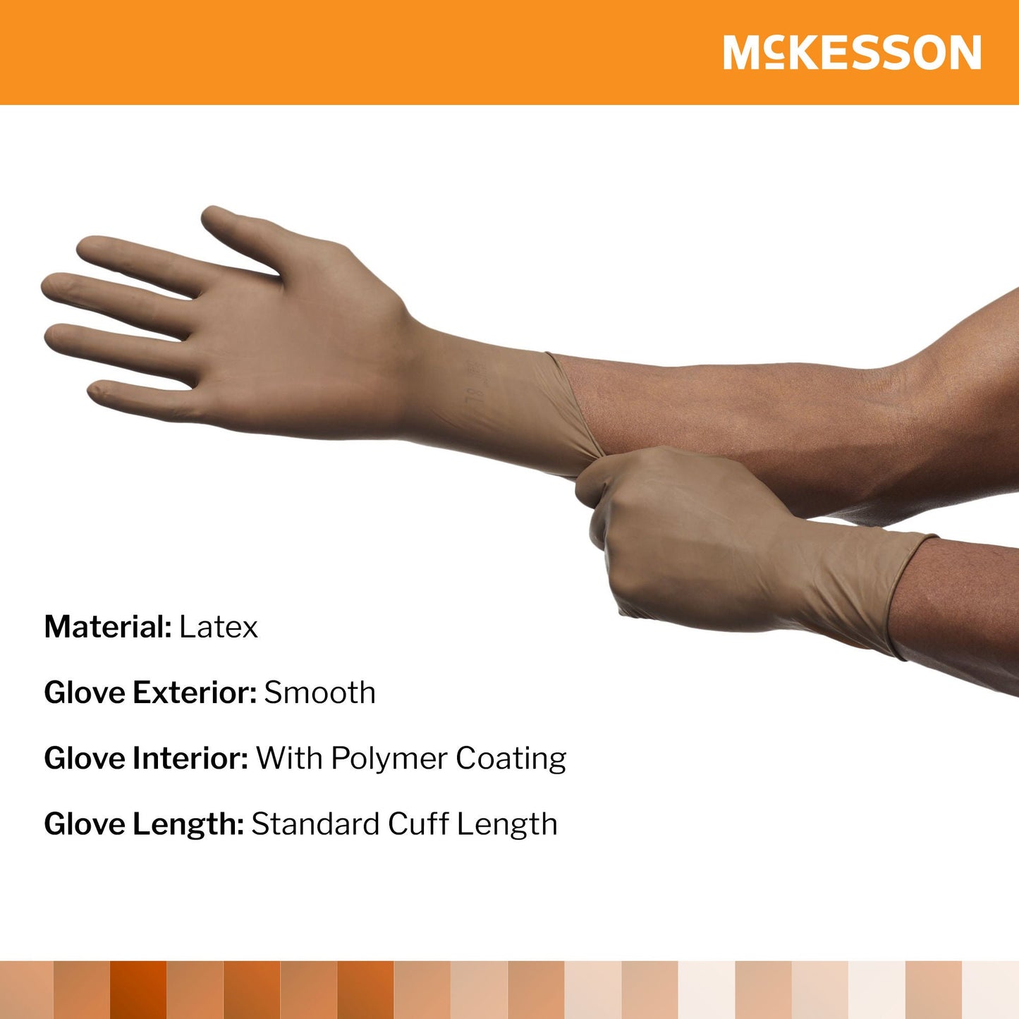 McKesson Perry® Latex Surgical Glove, Size 7, Brown