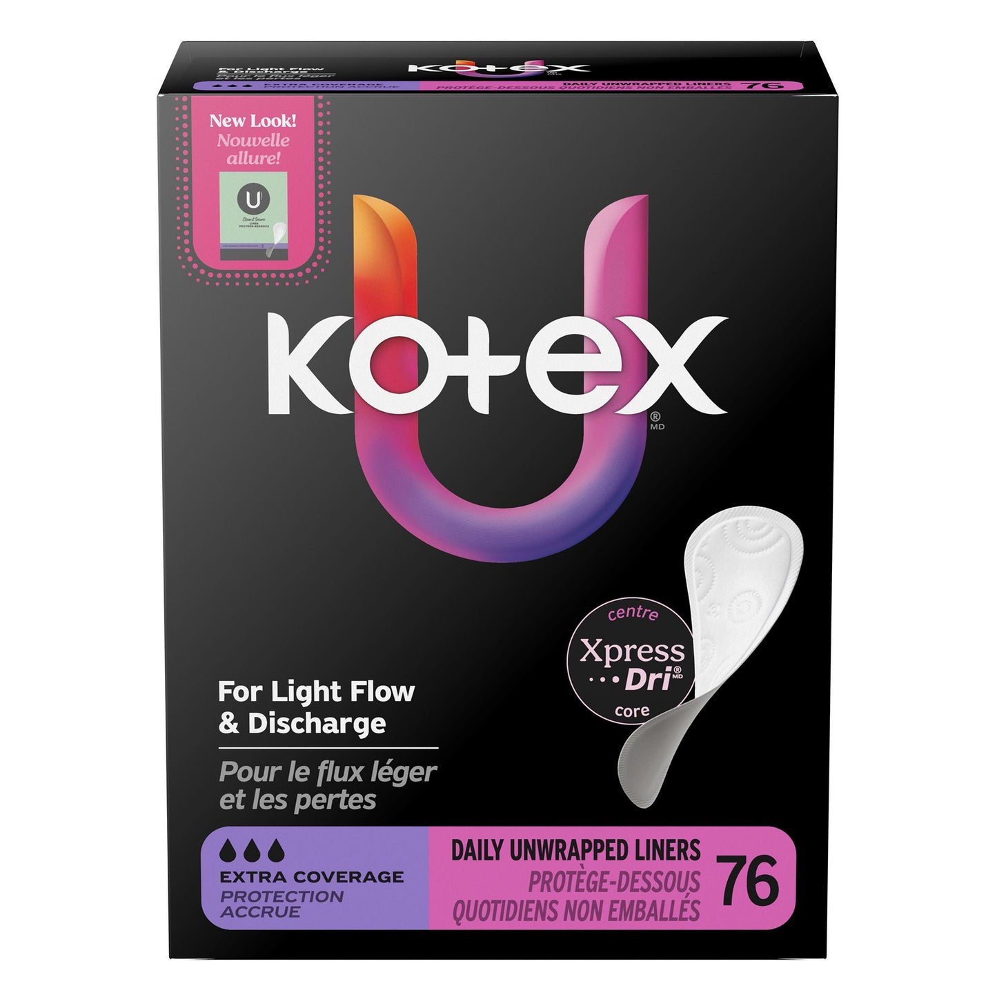 Panty Liner U by Kotex® Extra Coverage Light Absorbency