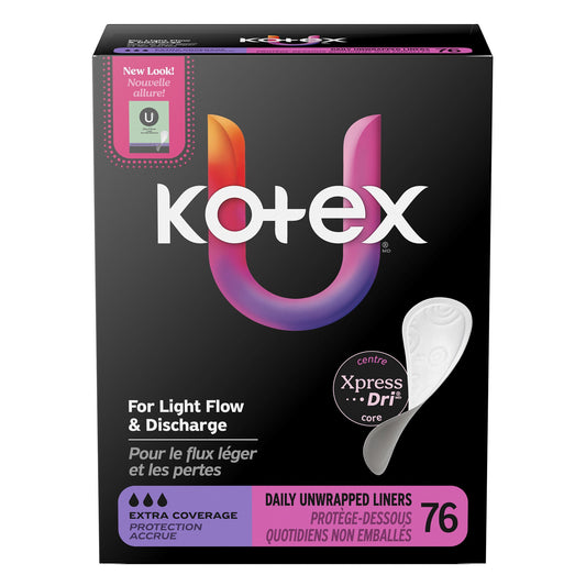 Panty Liner U by Kotex® Extra Coverage Light Absorbency