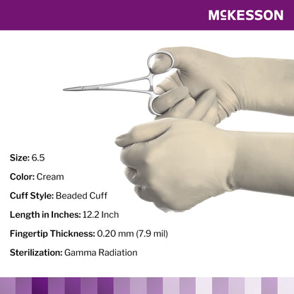 McKesson Perry® Polychloroprene Surgical Glove, Size 6.5, Cream