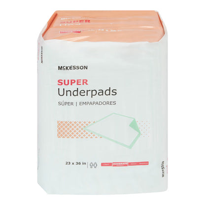 McKesson Super Moderate Absorbency Underpad, 23 x 36 Inch - 120 ct.