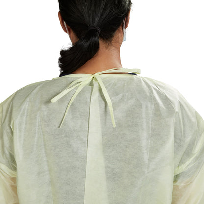 McKesson AAMI Level 2 Isolation Gown, Tie Neck Style, Extra Large, Yellow