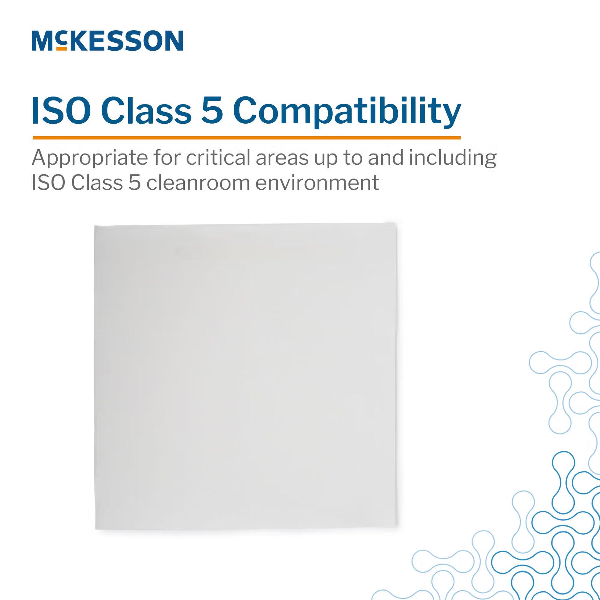McKesson Cleanroom Wipe ISO Class 5, White, Sterile, Disposable, 9 x 9 Inch