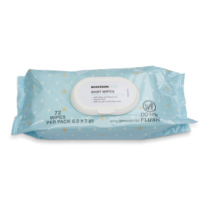 McKesson Unscented Baby Wipe, Soft Pack