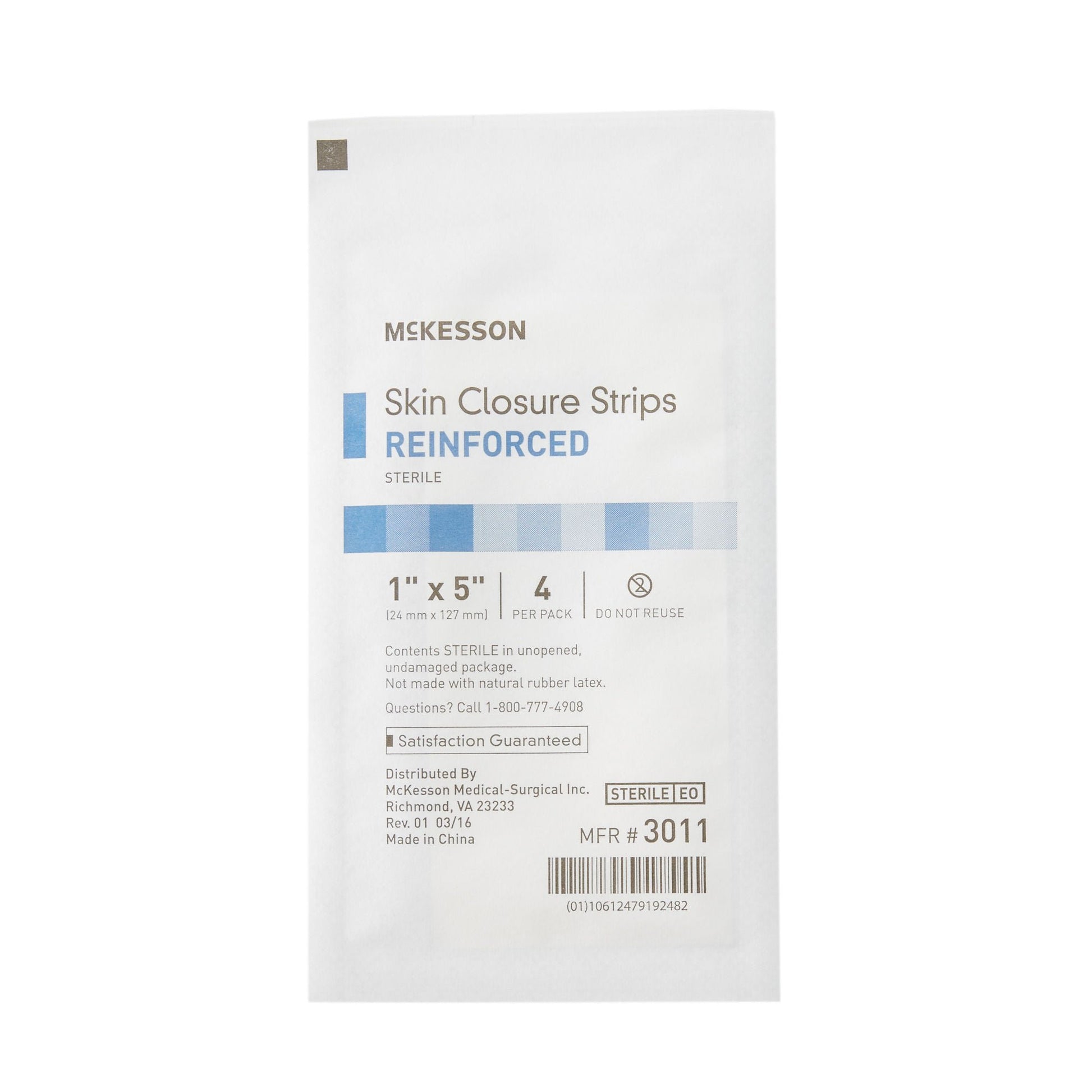 McKesson Skin Closure Reinforced Strip, 1 X 5 Inch
