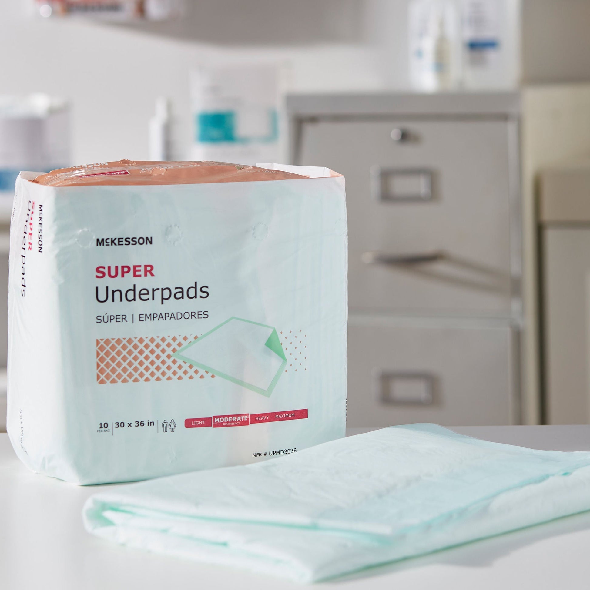 McKesson Super Moderate Absorbency Underpad, 30 x 36 Inch