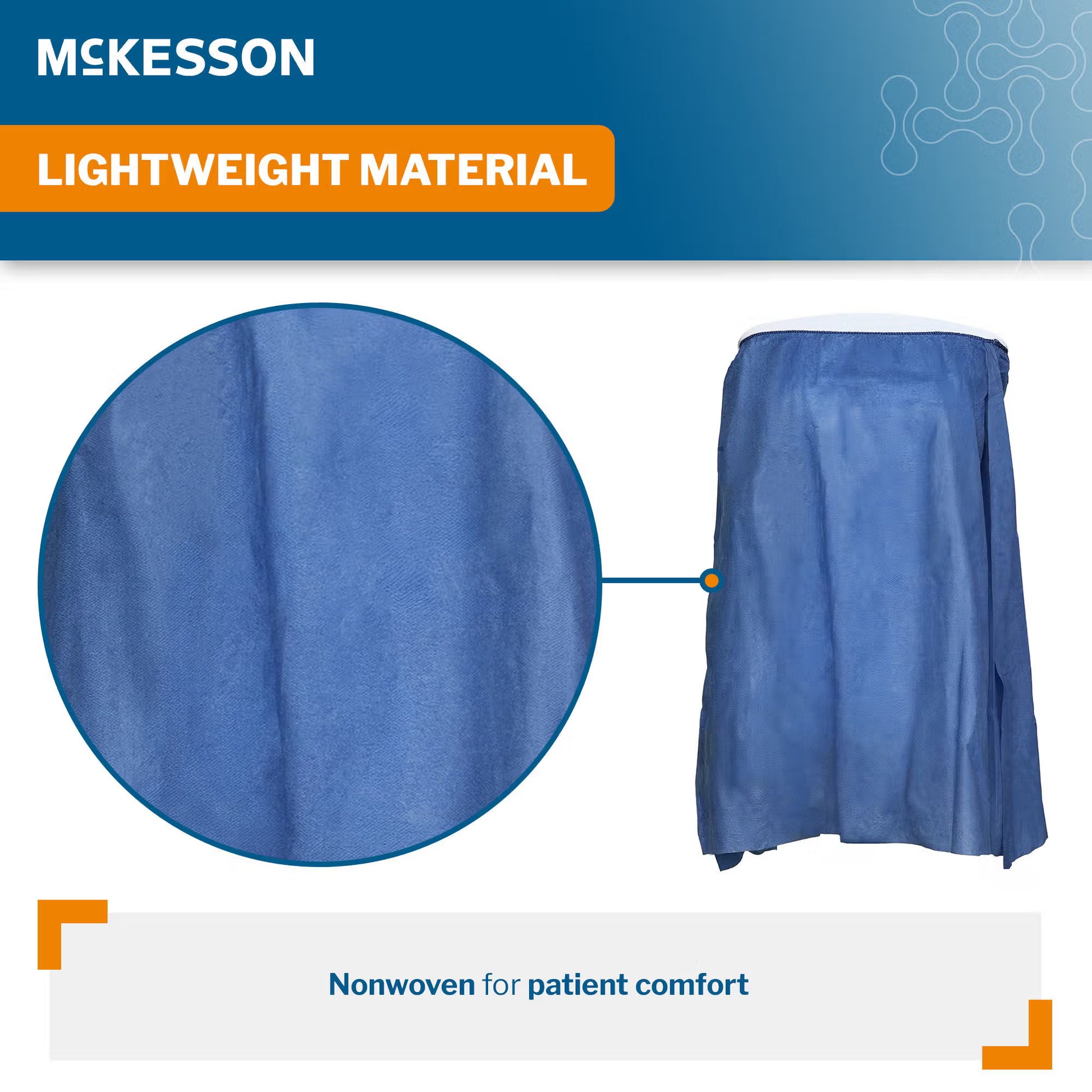 McKesson Strapless Exam Gown, One Size Fits Most, Blue, 2 x 2 Feet