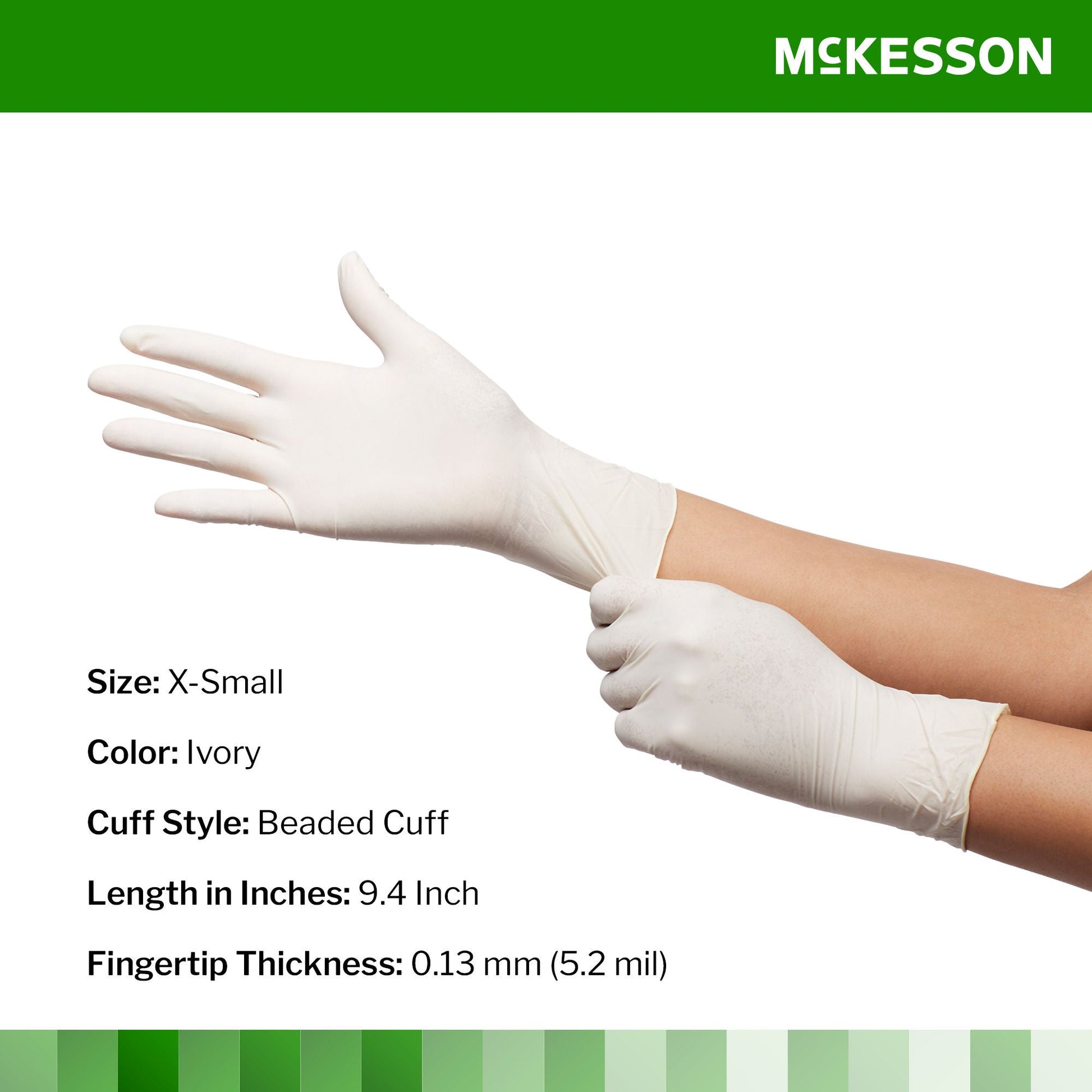 McKesson Confiderm® CL Latex Gloves, Extra-Small, Ivory
